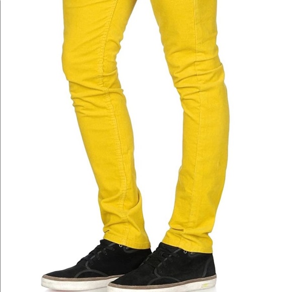 Men’s DIESEL 55DSL Pyrons Slim Skinny mustard colour corduroy pants. Size 33. - Picture 3 of 16
